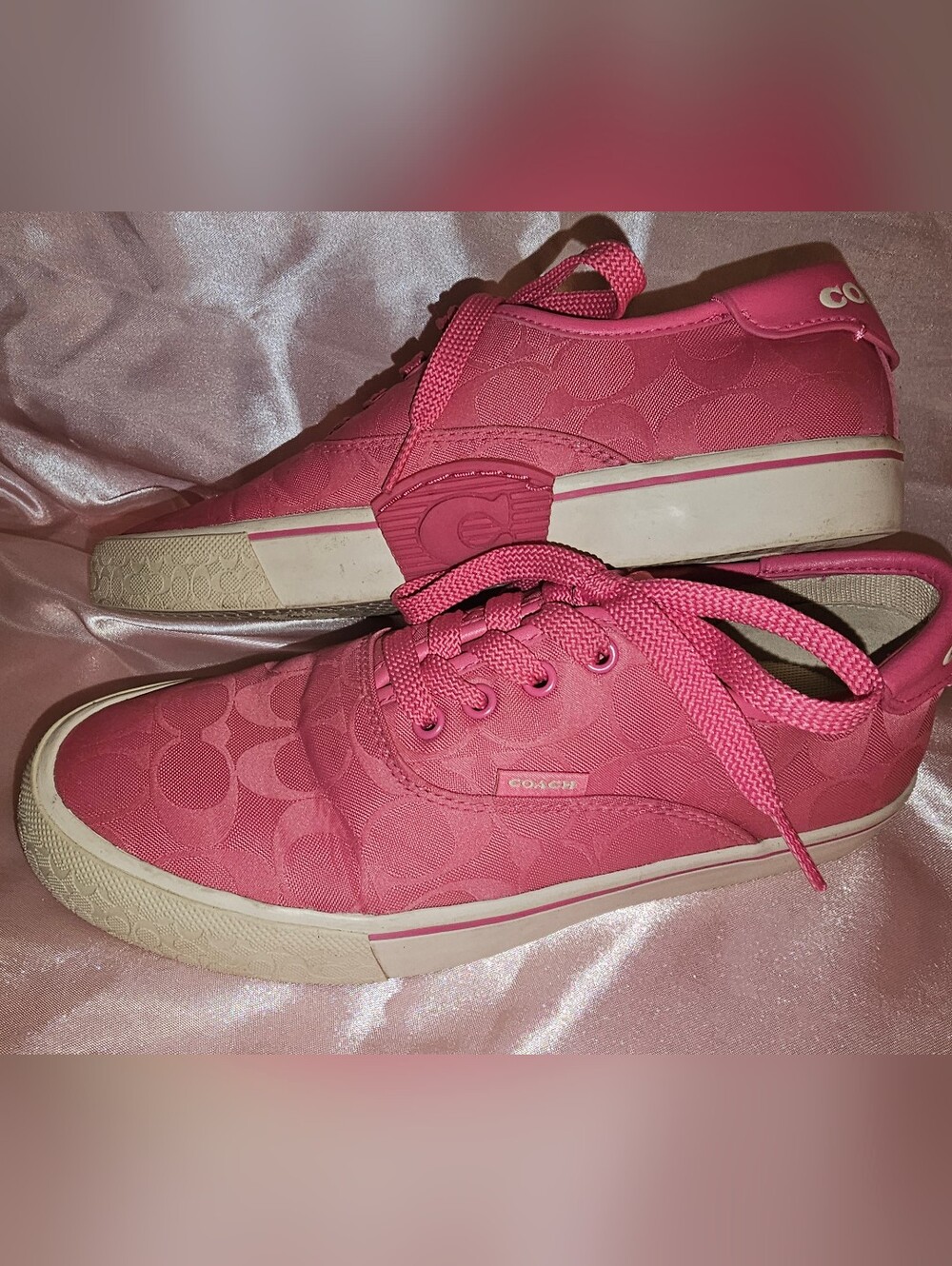 Coach Pink Signature Canvas Sneakers